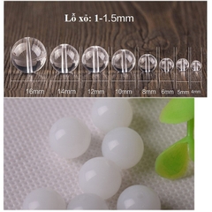 25 -100gam Hạt đá thủy tinh màu trắng gạo đủ size 6-8-10-12mm (màu 17)