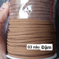 1 cuộn dây da lộn 2mm , dây da nhung, dây nhung làm vòng, dây đan vòng tay, vòng cổ