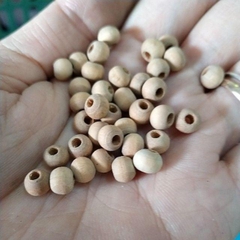 5-25gam hạt gỗ mộc 6mm màu nâu