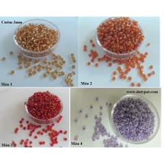 10gam Hạt cườm size trung 3mm đủ màu để chọ dùng trang trí trang sức, quần áo, túi xách, dây đeo khẩu trang