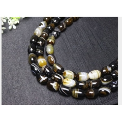 1 viên lu thống thiên nhiên 10x14mm màu Nâu vân sọc