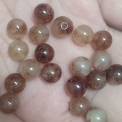 10 viên đá nâu trắng 8mm thiên nhiên