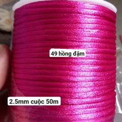 Cuộn 30-100m dây tim 2.5m Đài Loan hàng nhập khẩu loại đẹp nhiều màu để chọn, dây đan vòng tay, dây thắt vòng,vòng cổ