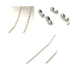 1m xích bi inox 304 và chốt đầu bi size 2 & 2.4mm