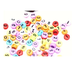 set 10-50gam Hạt Chữ số tròn 4x7mm nhiều màu (loại đẹp)