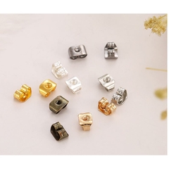 100 chốt làm hoa tai sát bi tròn đủ size 3-4-5-6mm (gồm chốt & đuôi)