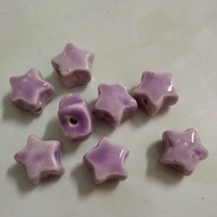 5 ngôi sao gốm sứ có lỗ xỏ màu tím 18mn