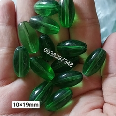 10 viên lu thống 10x19mm  đá thủy tinh nhân tạo 8x11mm (có 10 màu) có lỗ xỏ làm vòng