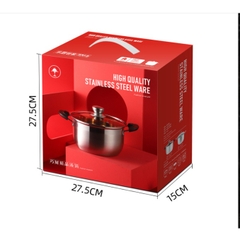 Nồi Inox 304 size 24cm  dùng các loại bếp , kể cả bếp từ LC-017