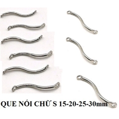 100 Que nối CONG chữ S 2 đầu làm hoa tai đủ size 15-20-25-30mm