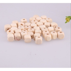 25/50/100gam hạt gỗ vuông màu kem size 8mm- 10mm làm đồ chơi, trang trí handmade