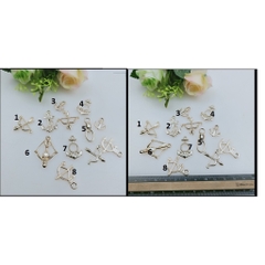 set 2 Mặt dây chuyền Mặt kim loại màu vàng nhạt các kiểu (p111-9)