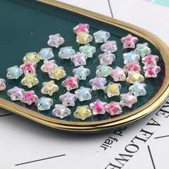 5-20 hạt nhựa ngôi sao, hoa 5 cánh, hạt nhân mờ, hạt nhân bóng 12mm có lổ xỏ làm vòng, trang trí handmade tùy thích