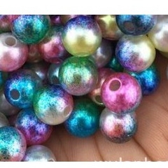 50gam hạt bẹt, hạt cườm ngọc nhựa CÓ LỖ đa sắc nhiều màu 6-8-10mm