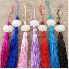 (P131A-15) Dây treo tua rua liên hoa ngọc bội hoa sen trần tình lệnh móc khóa treo sáo cổ trang tam sinh tam thế