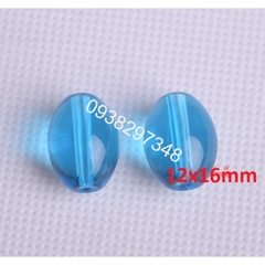 10 viên lu thống  đá thủy tinh nhân tạo 12x16mm (có 8 màu) có lỗ xỏ làm vòng