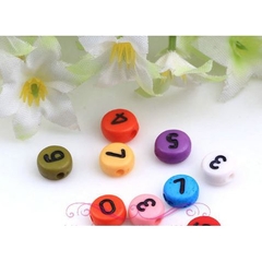 set 5-25gam Hạt Chữ số tròn nhiều màu 4x7mm
