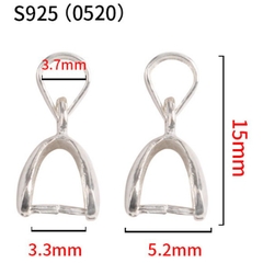 kẹp mặt dây chuyền bạc 925