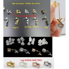 2-10 Móc kẹp vặn làm Khuyên tai (hoa tai, bông tai) không có lỗ xỏ