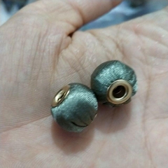 5viên Charm bọc vải 14mm lỗ 4mm