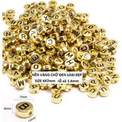 set 5-25gam Hạt Chữ Cái tròn, số 4x7mm nhiều màu để chọn
