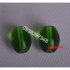 10 viên lu thống  đá thủy tinh nhân tạo 12x16mm (có 8 màu) có lỗ xỏ làm vòng