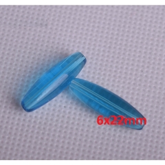 15gam (10 hạt) đá thủy tinh nhân tạo lu thống 6x22mm (có 9 màu) có lỗ xỏ làm vòng