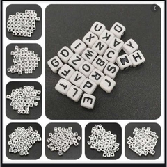 (loại chọn chữ theo yêu cầu) 20 hạt chữ cái vuông 7mm từ A-Z