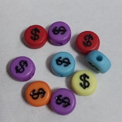 (Loại đẹp) 20 Hạt chữ số tròn, phép tính 4x7mm các màu làm vòng, dây đeo khẩu trang....