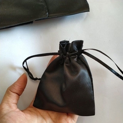 10 Túi rút mini vải satin đen 7x9cm