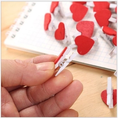 10 kẹp gỗ trái tim đỏ 25mm (P125-10)