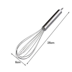 Dụng cụ đánh trứng cầm tay, Cây phới lồng tròn đánh trứng, khuấy trộn bột, đánh bông kem bơ làm bánh  thép không gỉ inox