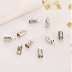 gói 50 chốt kẹp đầu dây làm vòng tay, vòng cổ dạng tròn đủ size 3mm, 4mm, 5mm, 6mm (P182-26)