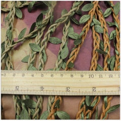 2-5met Dây trang trí đính lá vải handmade