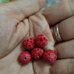 5 viên charm gốm đính đá 12mm nhiều màu