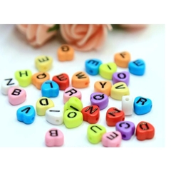 set 5/10/25GAM Hạt Chữ Cái trái tim nền trắng chữ đủ màu