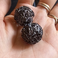 2 viên charm rỗng dây kim loại xoắn 14mm- 20mm dùng làm mặt dây chuyền, vòng cổ, trang trí thủ công