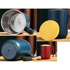 Cốc, Ca, ly 2 lớp giữ nhiệt inox 304 dung tích 550ml , kèm muỗng