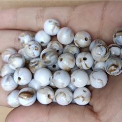 10-35 hạt nhựa 8-10-12mm tròn có lỗ xỏ dây cỡ 2mm (GÓI 10GAM) - TL