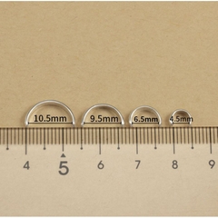 Charm bán nguyệt ốp hạt Bạc 925 -size 4.5/6.5/9.5/10.5mm