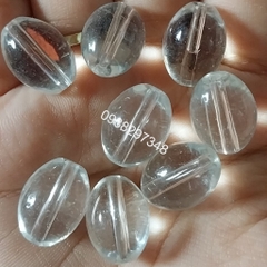 10 viên lu thống  đá thủy tinh nhân tạo 12x16mm (có 8 màu) có lỗ xỏ làm vòng