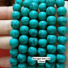 1 viên đá ngoc lam lỗ từ 1mm đến 1,5mm size 8mm 10mm 12mm
