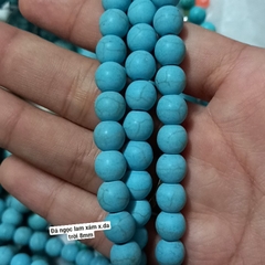 1 viên đá ngoc lam lỗ từ 1mm đến 1,5mm size 8mm 10mm 12mm