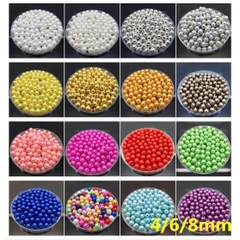 10-50 gam hạt châu 6mm, hạt cườm,hạt bẹt nhựa nhiều màu có lỗ