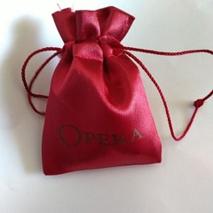 10 Túi rút mini vải phi bóng 6x8.5cm đỏ đô Opera