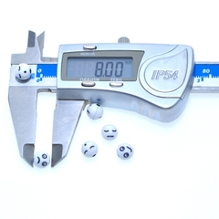 10-50 hạt nhựa in mặt cảm xúc 8mm, mặt cười có lỗ xỏ vòng hạt, tráng trí thủ công tùy thích