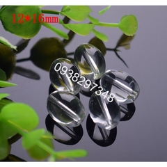 10 viên lu thống  đá thủy tinh nhân tạo 12x16mm (có 8 màu) có lỗ xỏ làm vòng