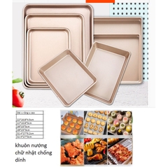 [ Hàng loại 1] Khuôn vuông , khuôn chữ nhật nướng bánh bông lan, bánh mì chống dính nhiều size
