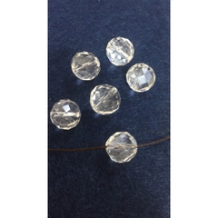 10 hạt pha lê trắng trong loại lỗ xuyên size 12mm