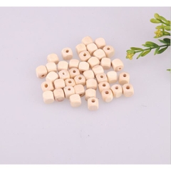 25/50/100gam hạt gỗ vuông màu kem size 8mm- 10mm làm đồ chơi, trang trí handmade